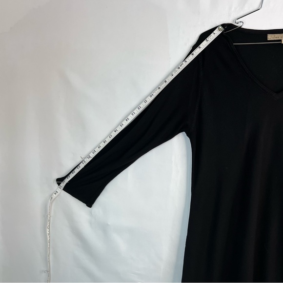 Jules of Morocco Black Long Sleeve V-Neck Lagenlook Dress Size X-Large - Picture 8 of 11